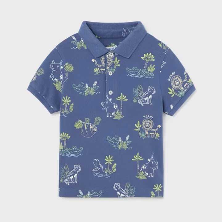 Indigo Printed Short Sleeve Polo