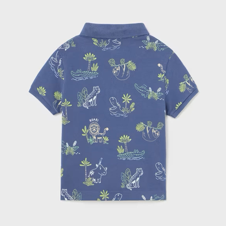 Indigo Printed Short Sleeve Polo