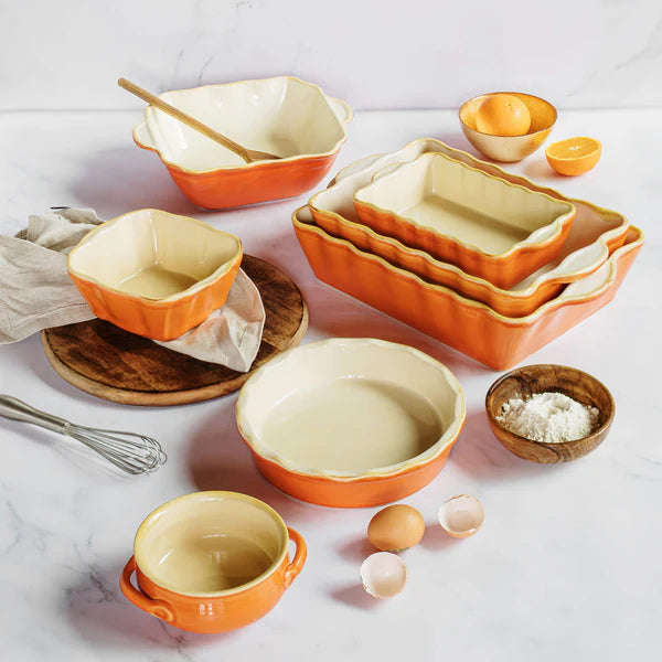 Italian Bakers Orange Large Rectangular Baker