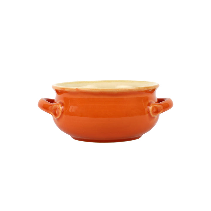 Italian Bakers Orange Small Handled Round Baker