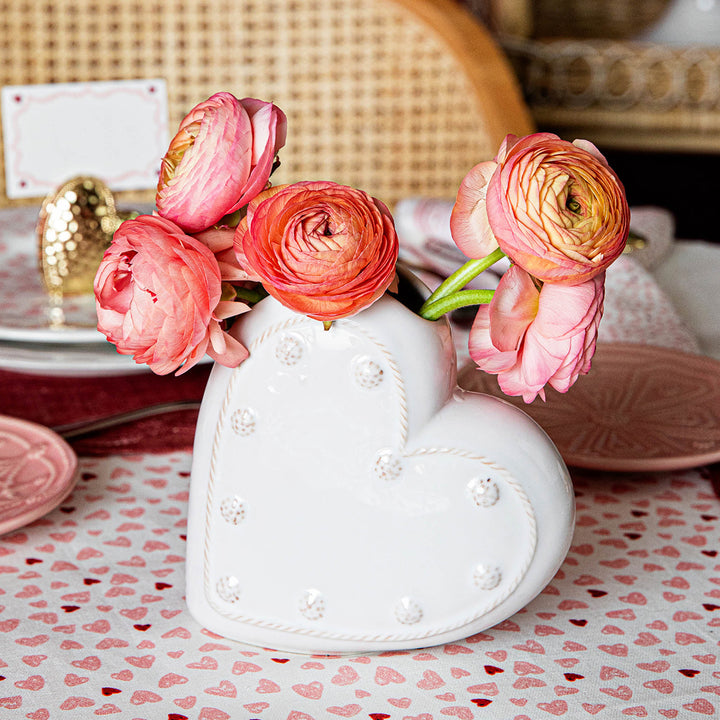 Berry & Thread 6" Heart Vase - White wash