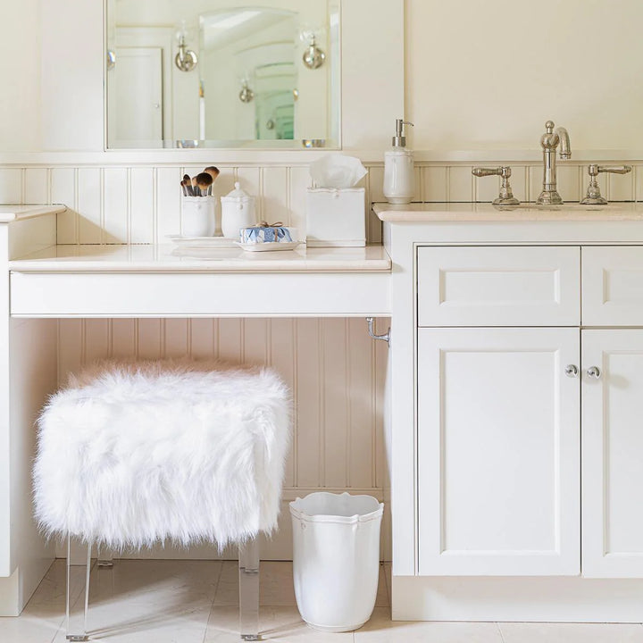 Berry &amp; Thread Wastebasket - Whitewash