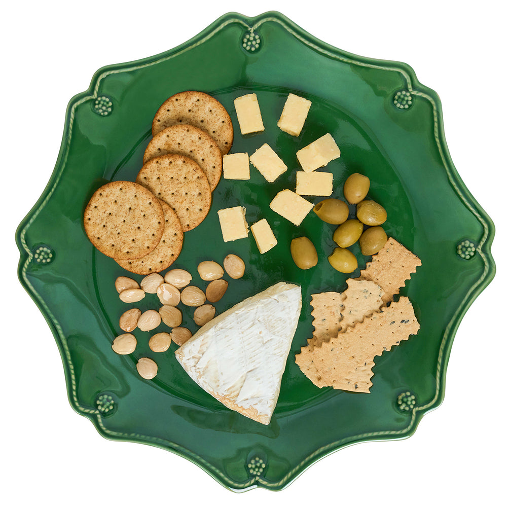 Berry & Thread Scalloped Charger/Platter - Basil