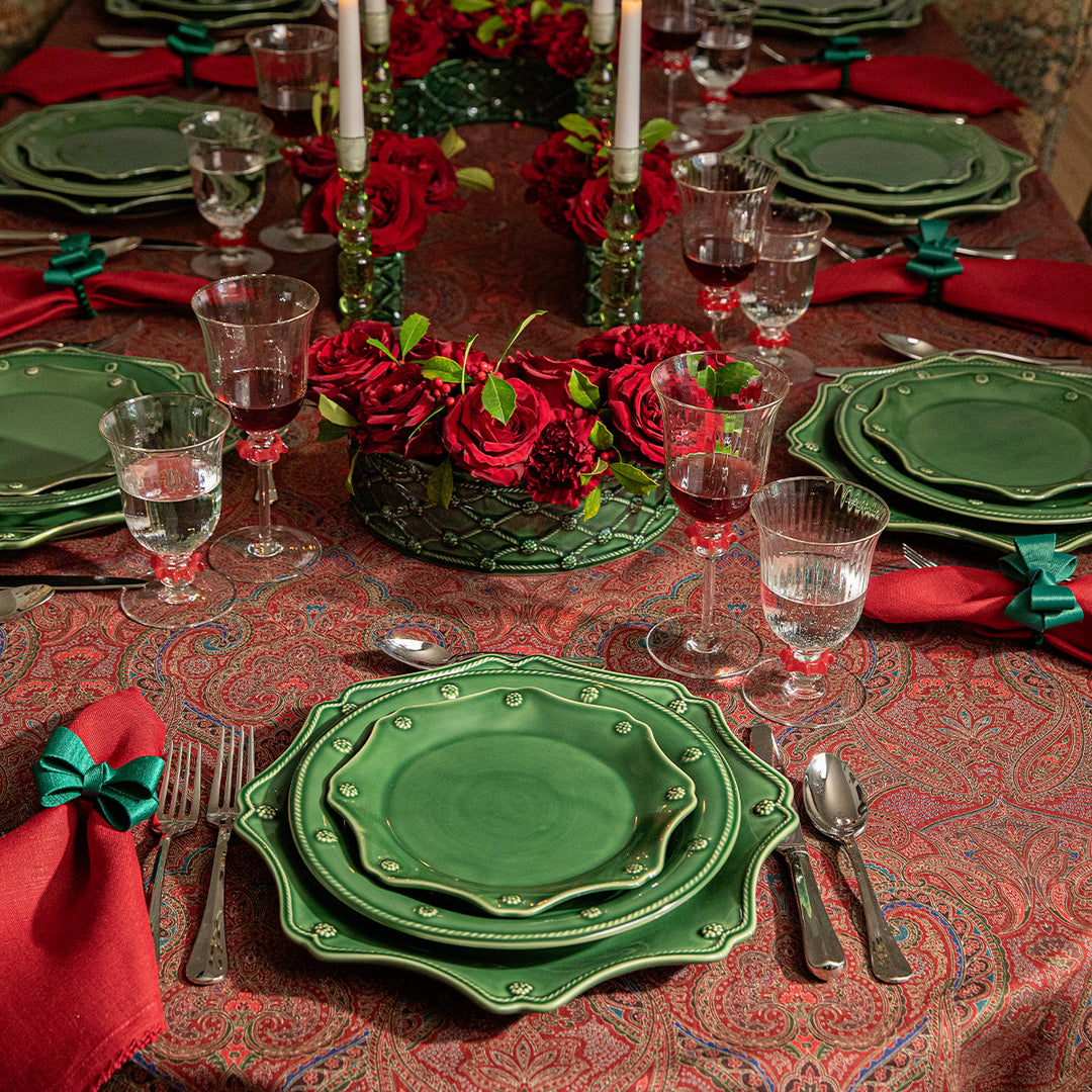 Berry &amp; Thread Scalloped Charger/Platter - Basil