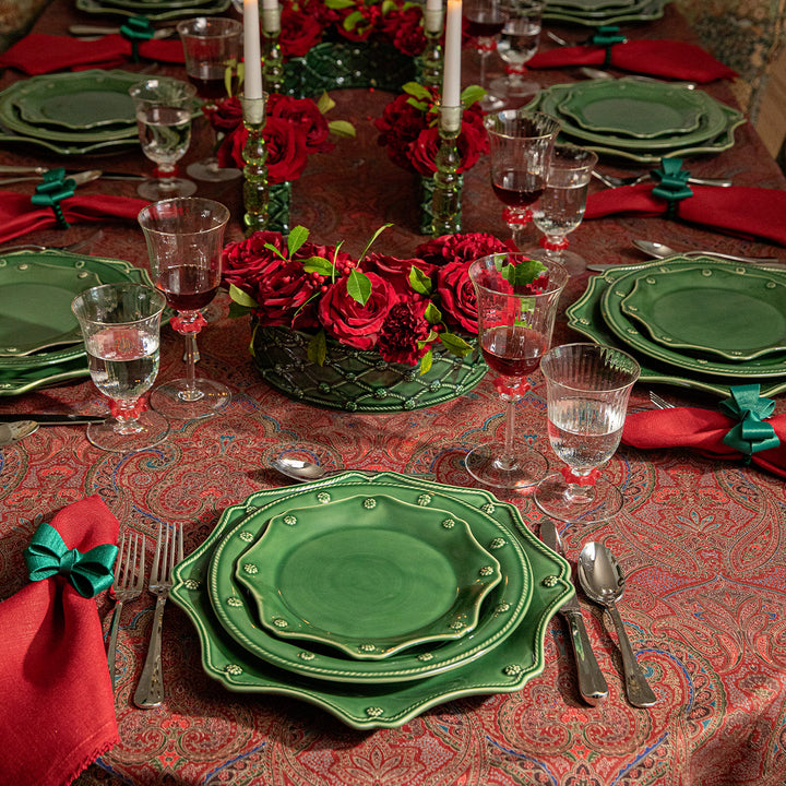 Berry &amp; Thread Scalloped Charger/Platter - Basil