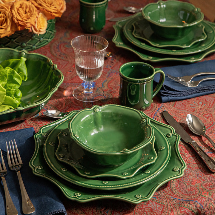 Berry &amp; Thread Scalloped Charger/Platter - Basil