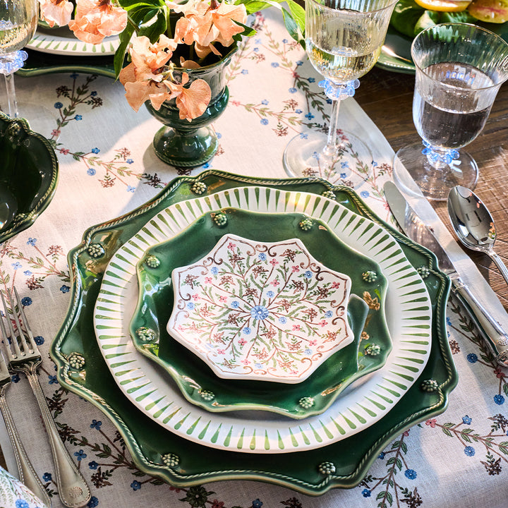 Berry &amp; Thread Scalloped Charger/Platter - Basil