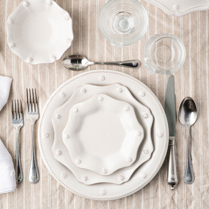 Berry & Thread Scallop Dessert/Salad Plate - Whitewash