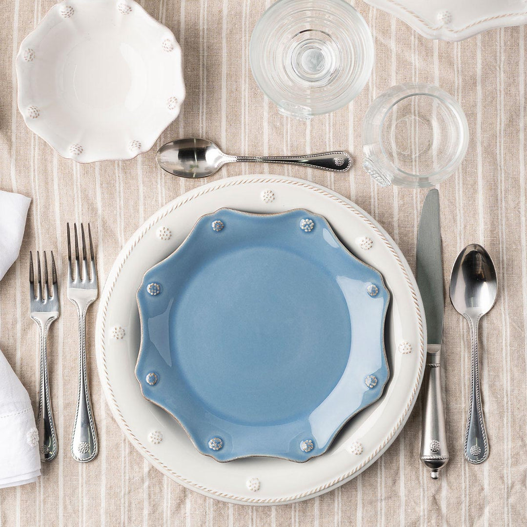Berry &amp; Thread Scalloped Dessert/Salad Plate - Chambray