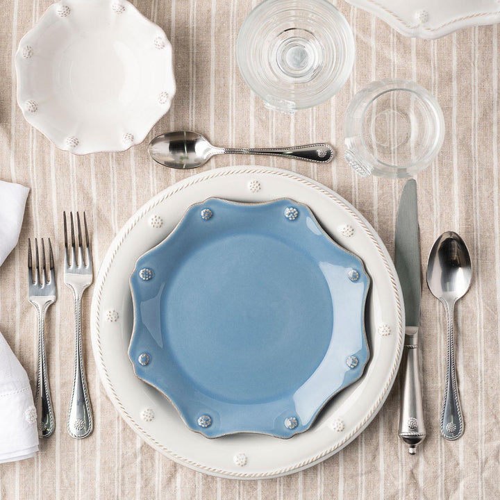 Berry &amp; Thread Scalloped Dessert/Salad Plate - Chambray