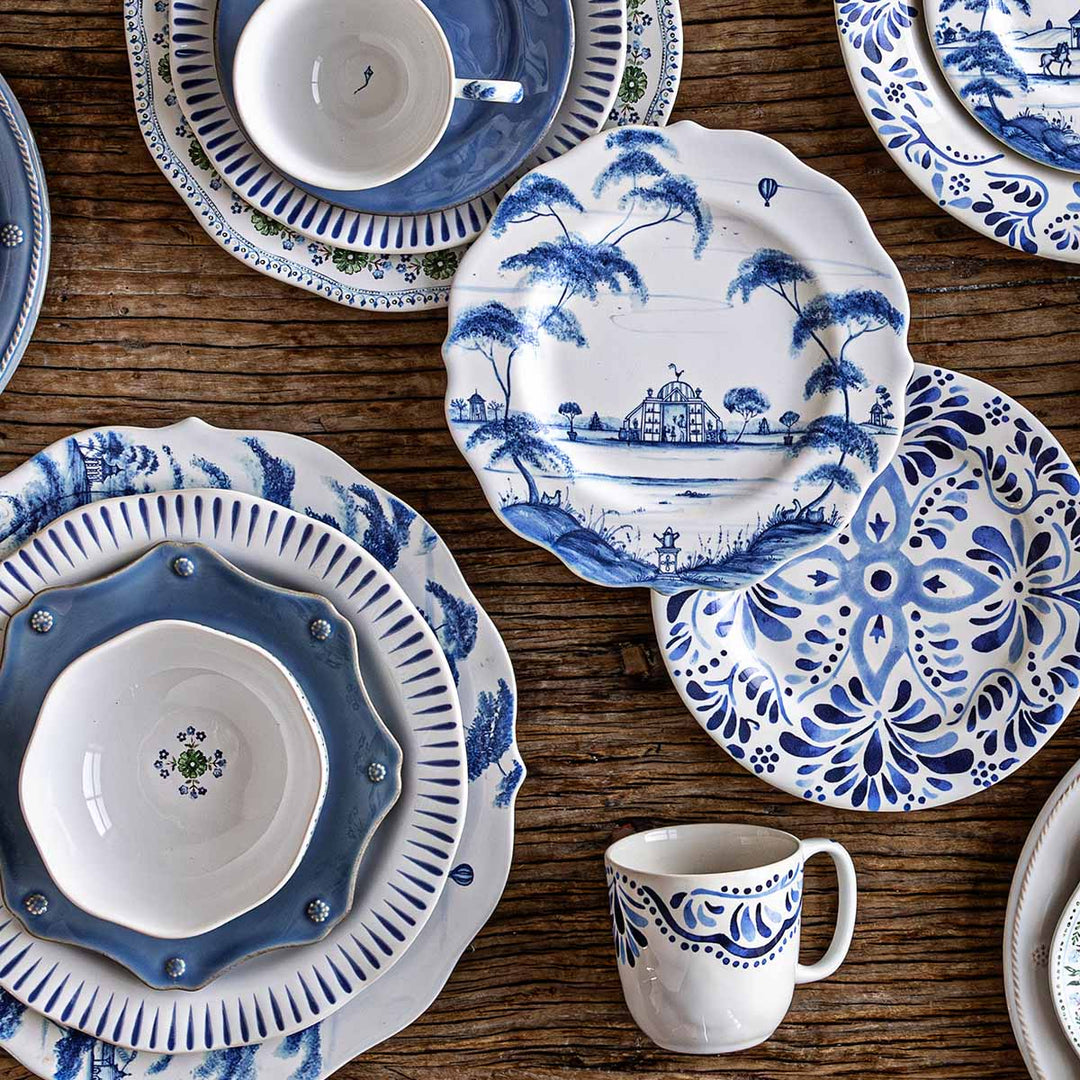 Berry &amp; Thread Scalloped Dessert/Salad Plate - Chambray