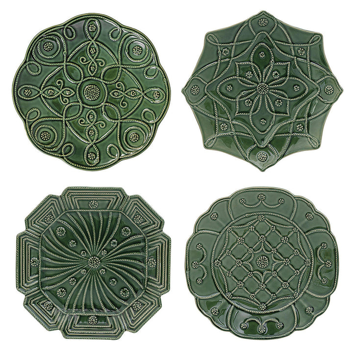 Jardins du Monde Dessert/Salad Plate Assorted Set/4 - Basil