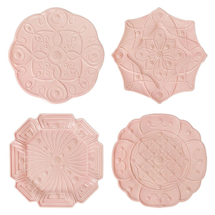 Jardins du Monde Dessert/Salad Plate Assorted Set/4 - Blush