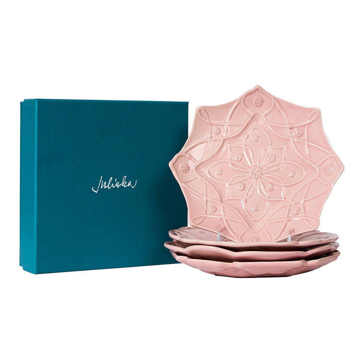 Jardins du Monde Dessert/Salad Plate Assorted Set/4 - Blush