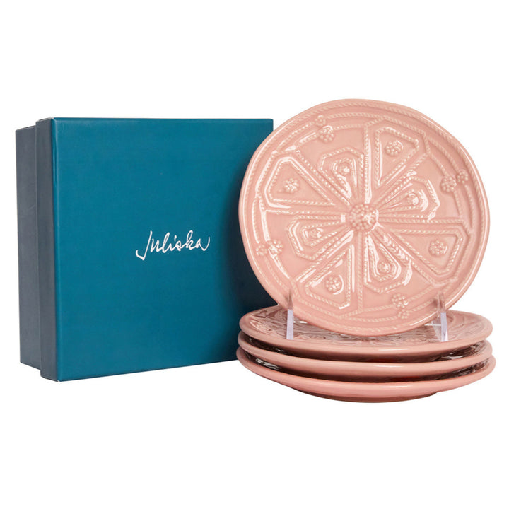 Jardins du Monde Side/Cocktail Plate Assorted Set/4 - Blush
