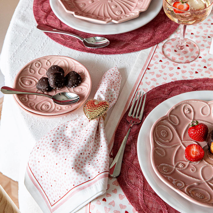 Jardins du Monde Side/Cocktail Plate Assorted Set/4 - Blush