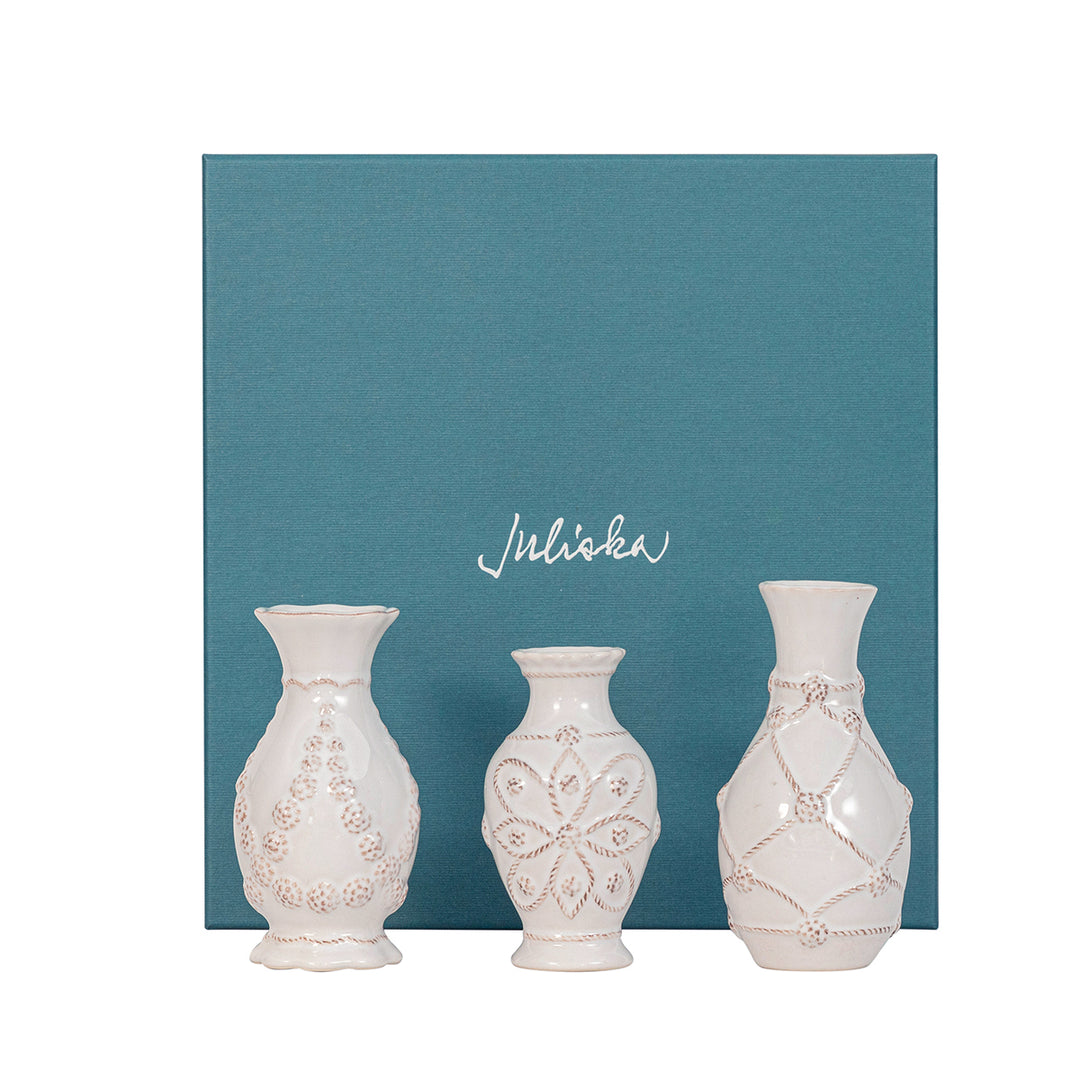 Jardins du Monde Mini Vase Trio Set/3pc - Whitewash