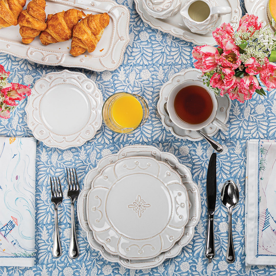 Jardins du Monde Dessert/Salad Plate - Whitewash