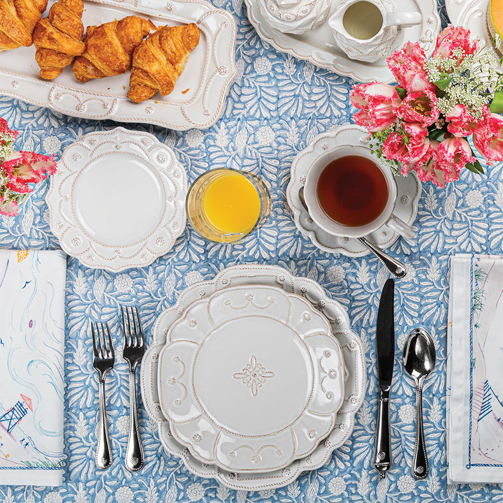 Jardins du Monde Dessert/Salad Plate - Whitewash