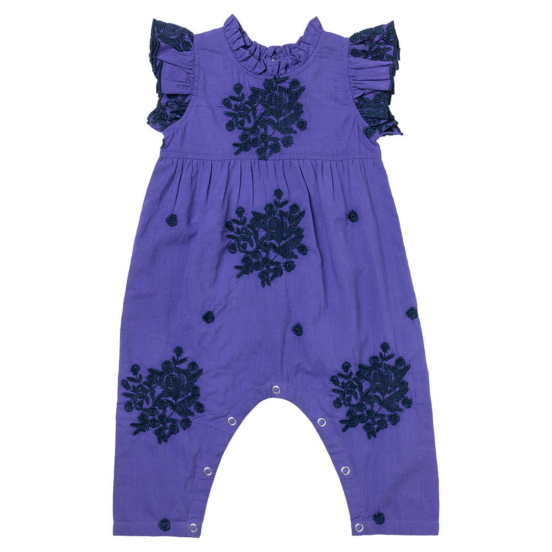 Baby Girls Jennifer Jumper - Royal Purple W/ Embroidery