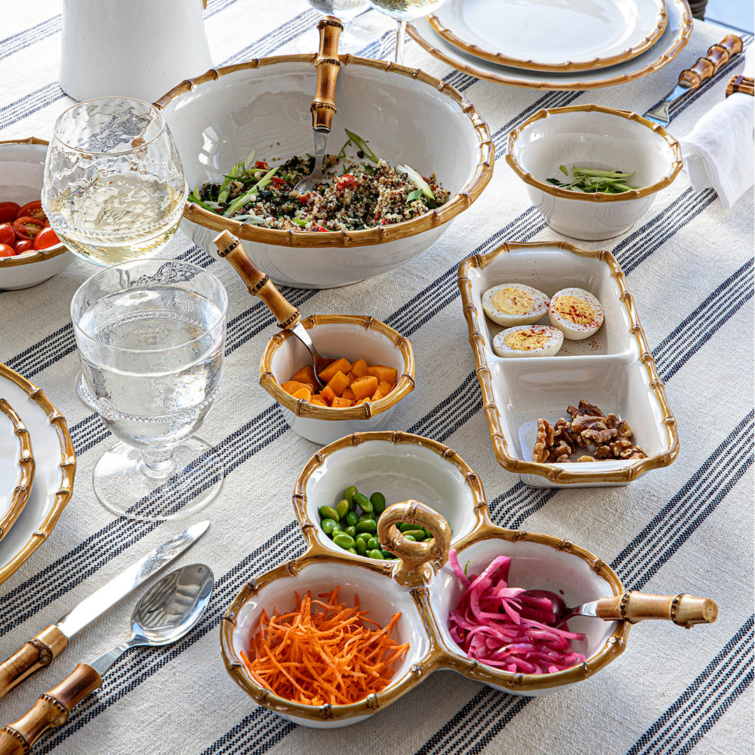 Bamboo 9" Triple Bowl Server - Natural