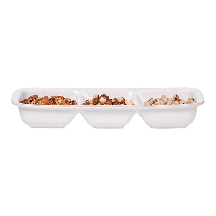 Puro 15" Divided Serving Dish - Whitewash