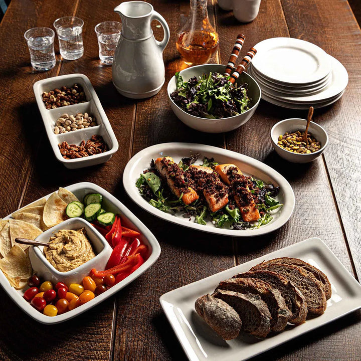 Puro 15" Divided Serving Dish - Whitewash