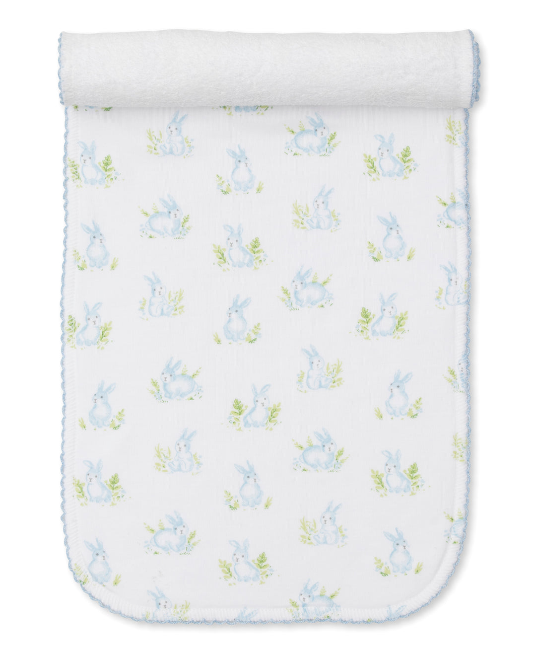 Cottontail Hollows: Light Blue Bunnies Print Burp Cloth