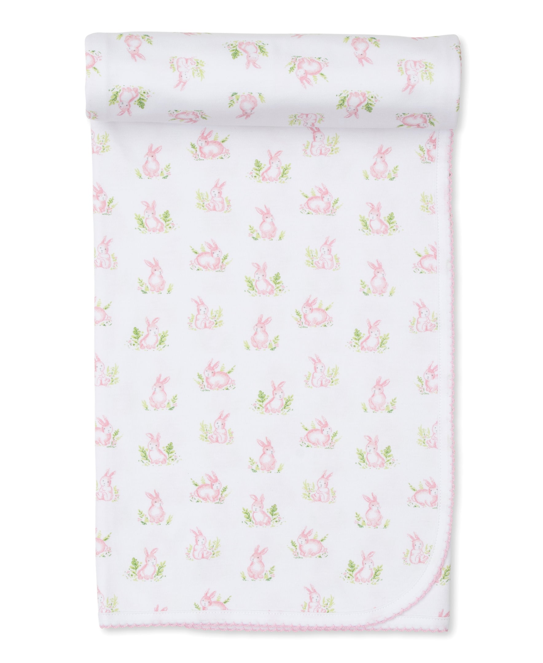 Cottontail Hollows: Light Pink Bunnies Print Blanket