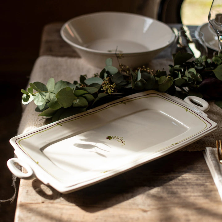 Lastra Fiori Di Bosco Handled Rectangular Platter