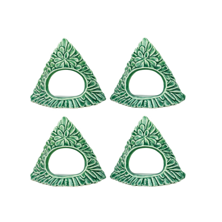 Lastra Holiday Green Figural Napkin Rings - Set of 4