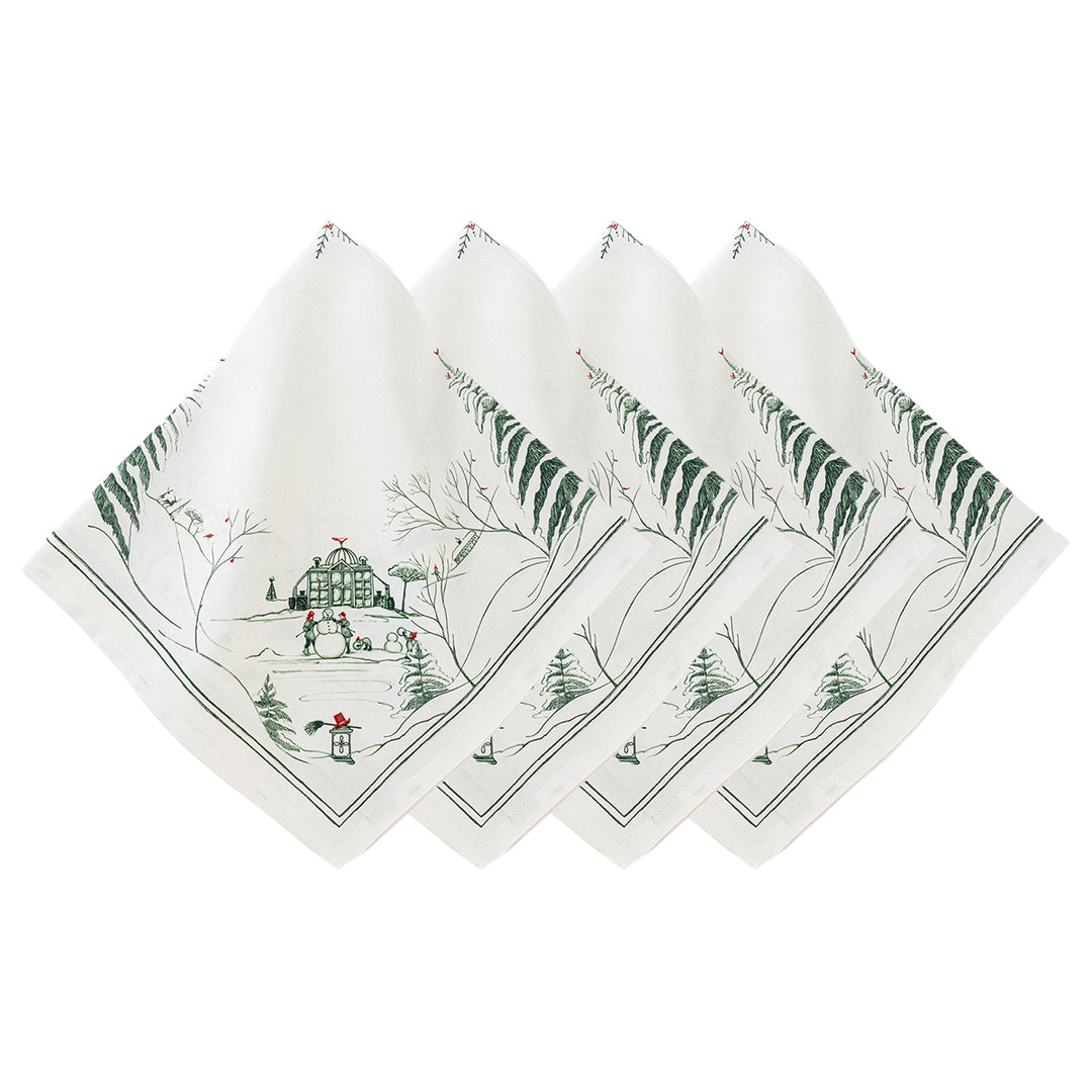 Country Estate Winter Frolic Napkin - Evergreen