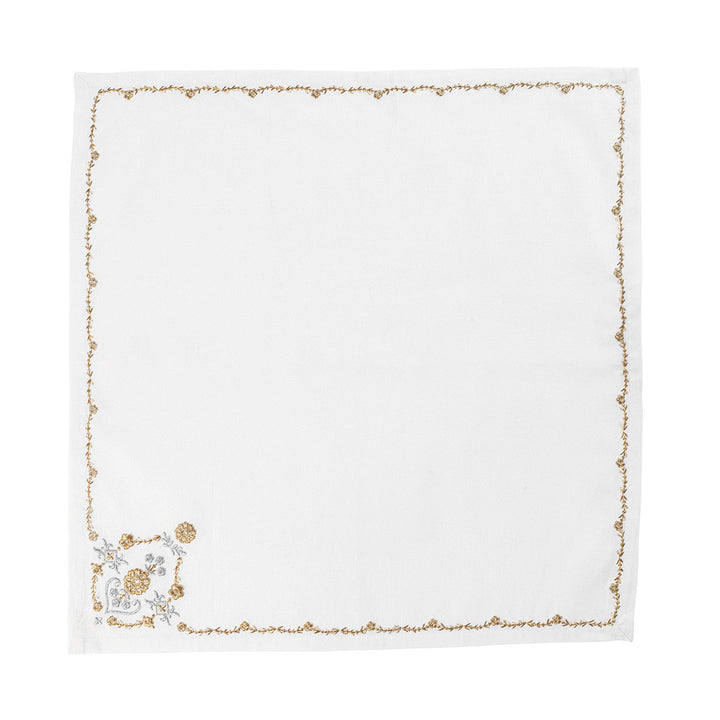 Heidi Embroidered Napkin - Gold/Silver
