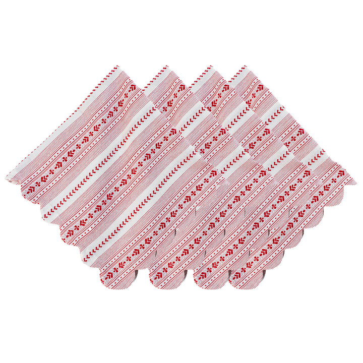 Villa Stripe Napkin - Red