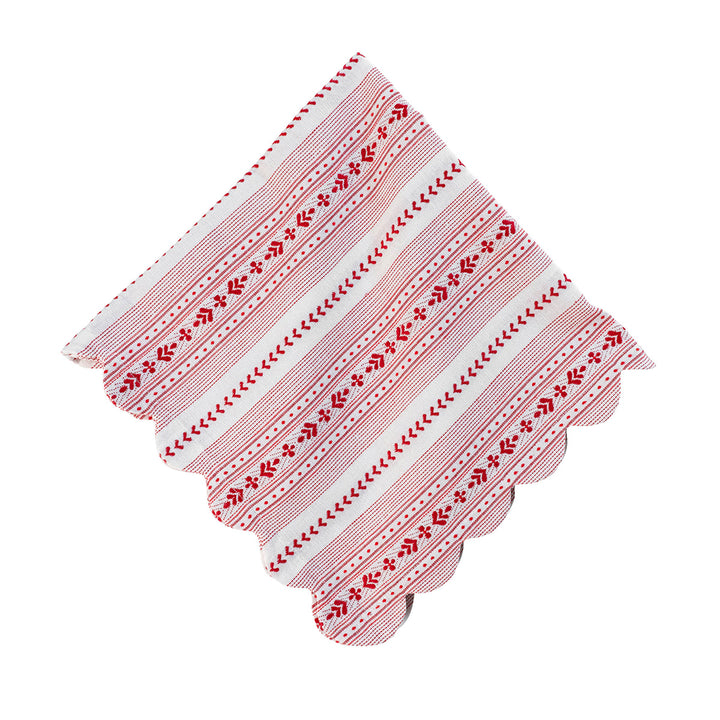 Villa Stripe Napkin - Red