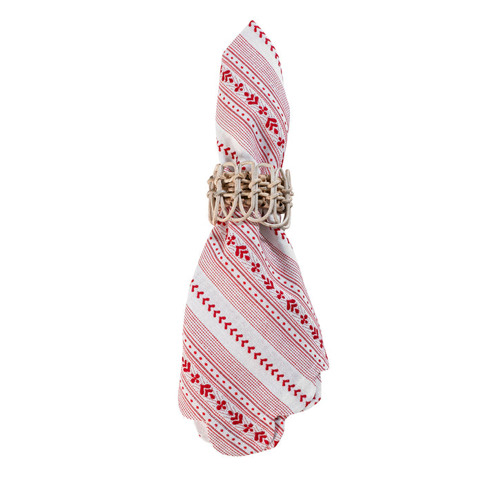 Villa Stripe Napkin - Red