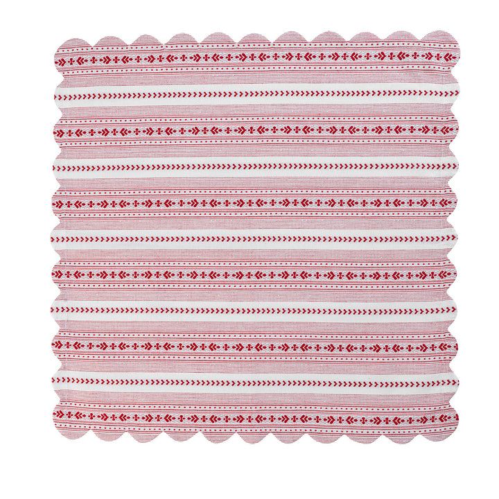 Villa Stripe Napkin - Red