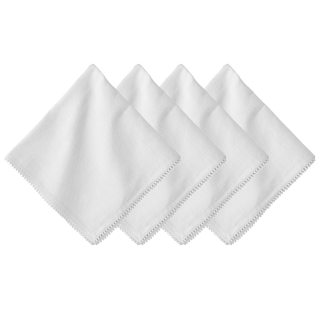 Berry Trim Napkin - White
