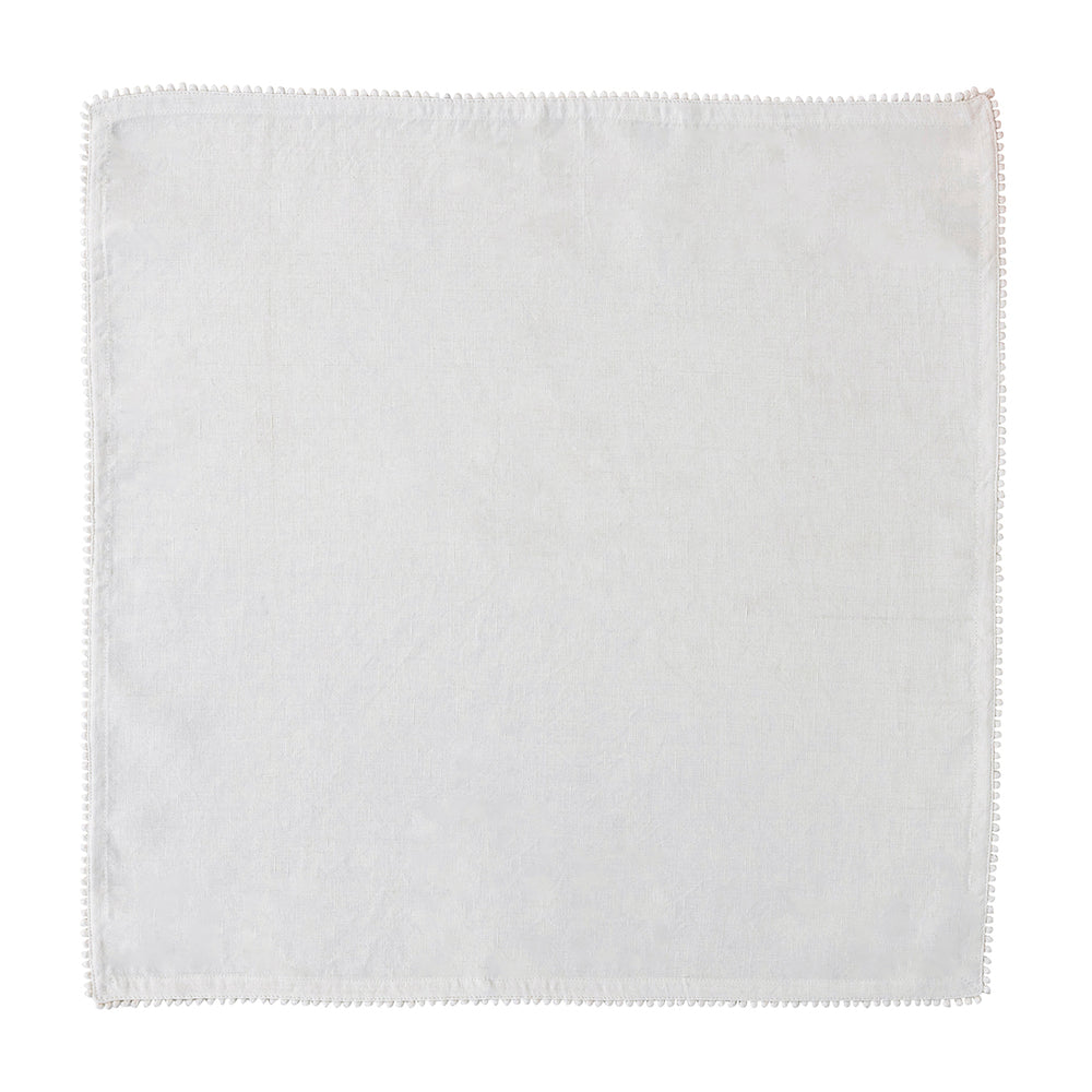 Berry Trim Napkin - White