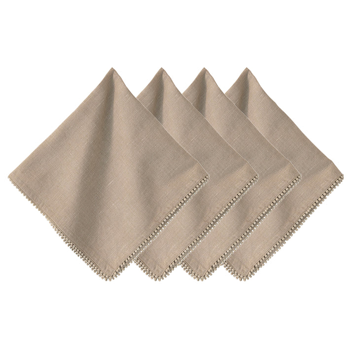 Berry Trim Napkin - Flax
