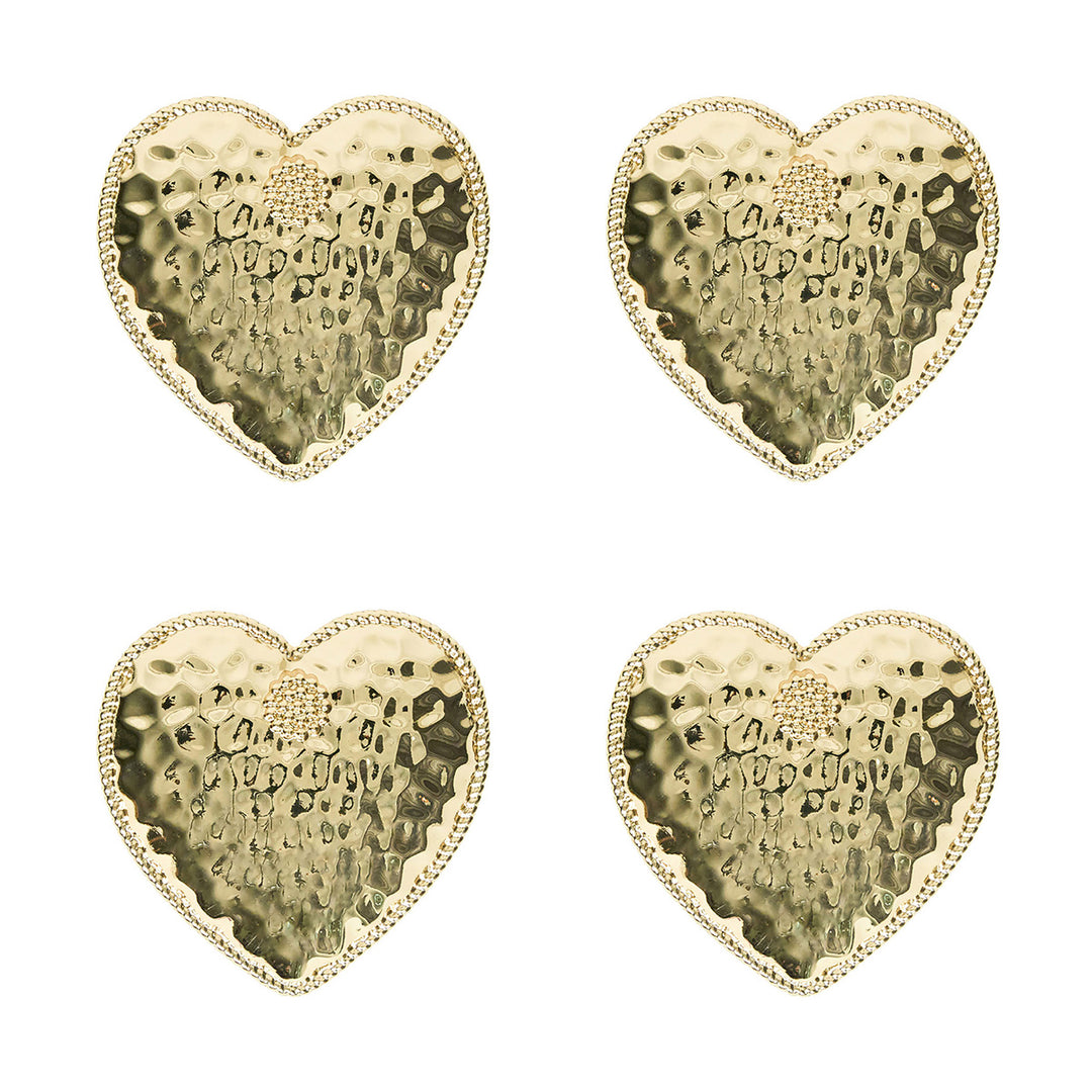 Berry & Thread Heart Napkin Ring Set/4 -  Gold