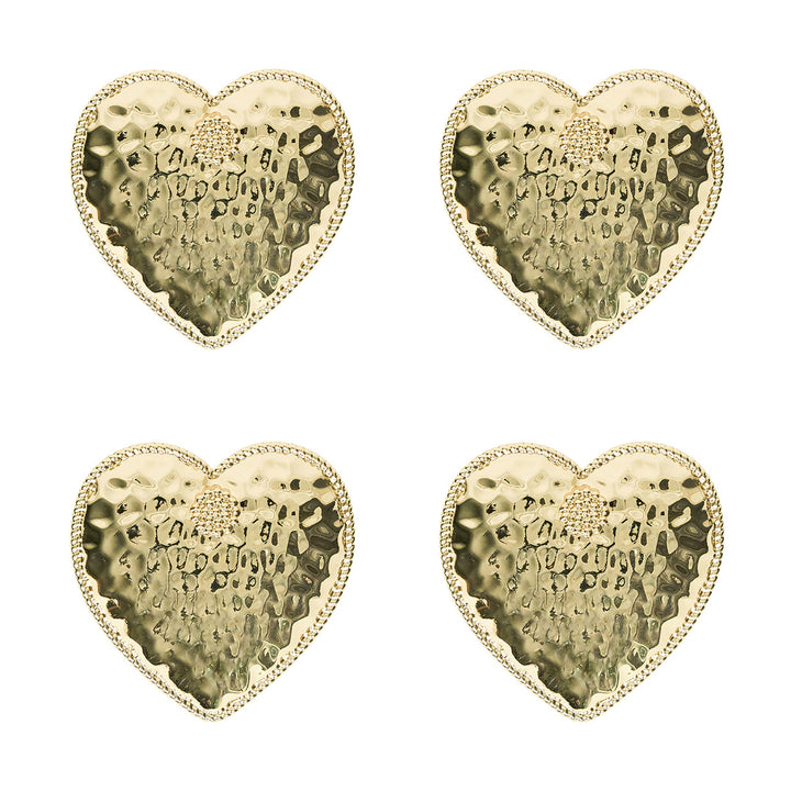 Berry & Thread Heart Napkin Ring Set/4 -  Gold