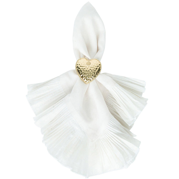 Berry & Thread Heart Napkin Ring Set/4 -  Gold