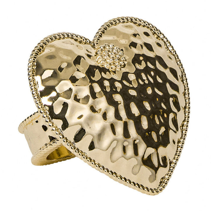 Berry & Thread Heart Napkin Ring Set/4 -  Gold