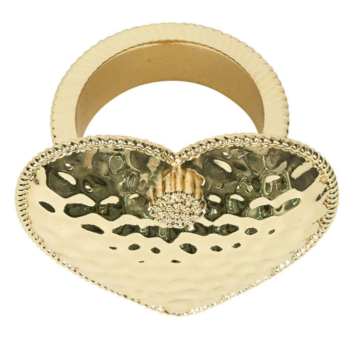 Berry & Thread Heart Napkin Ring Set/4 -  Gold