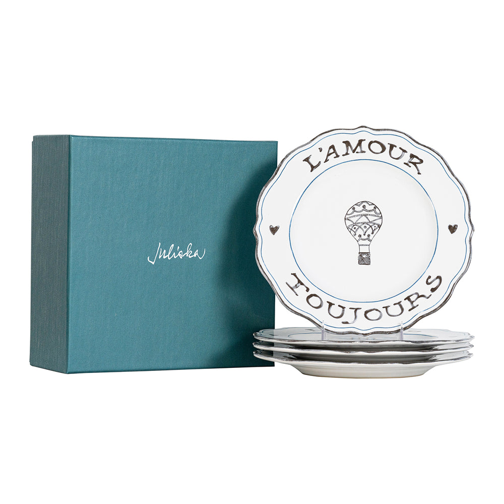 L'Amour Toujours Dessert/Salad Plates - Assorted Set of 4