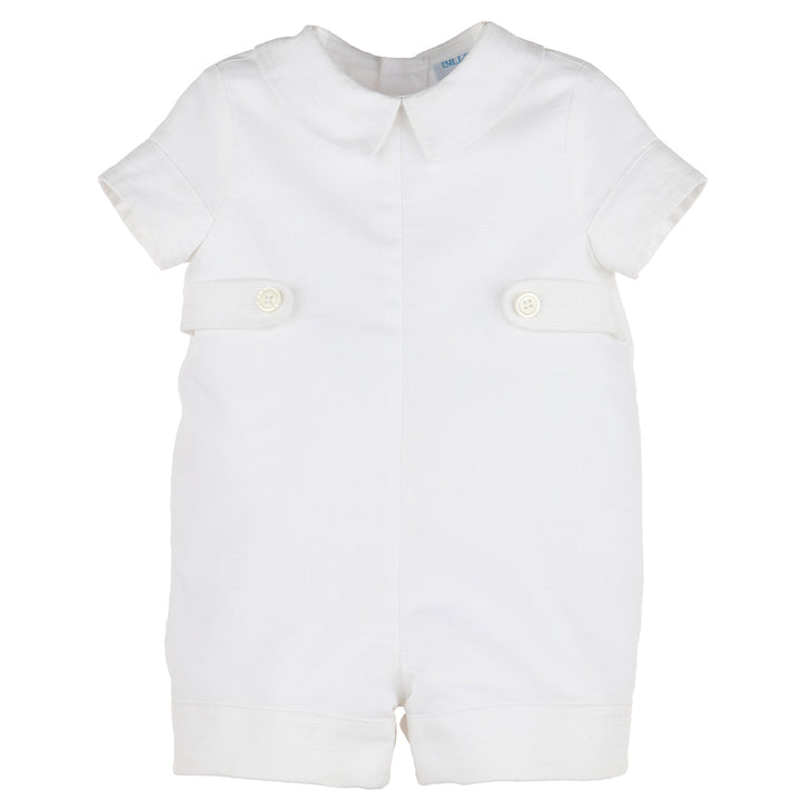 Boys White Linen Romper