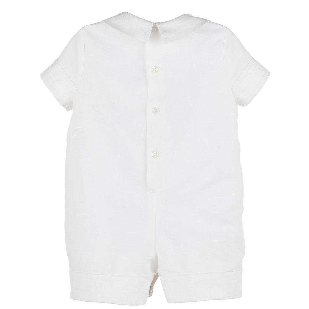 Boys White Linen Romper