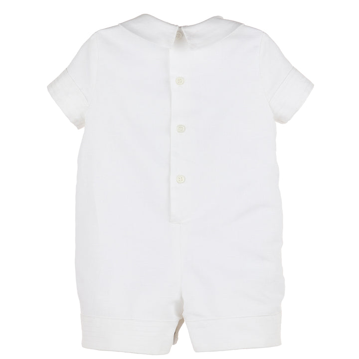 Boys White Linen Romper