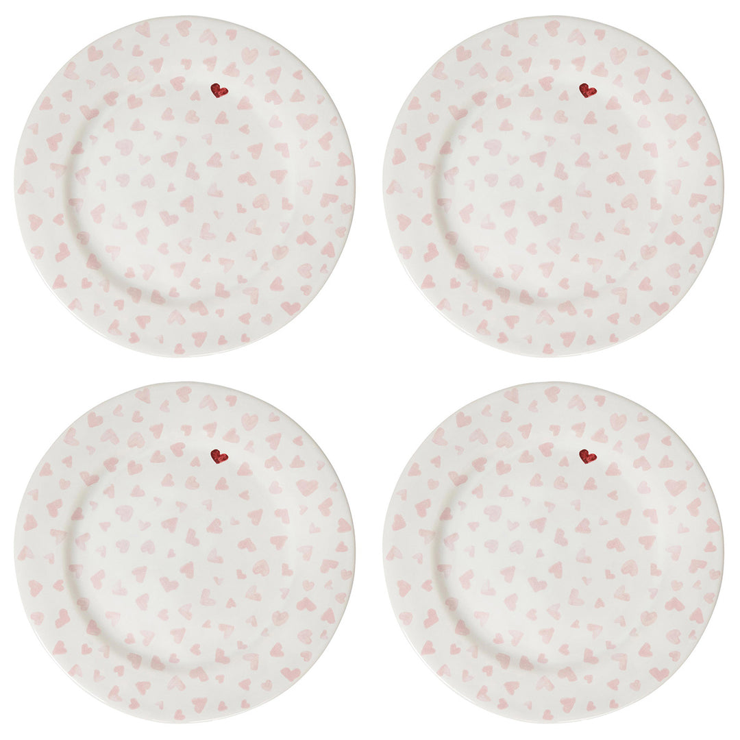 Love You More Dessert/Salad Plate Set/4 - Pink